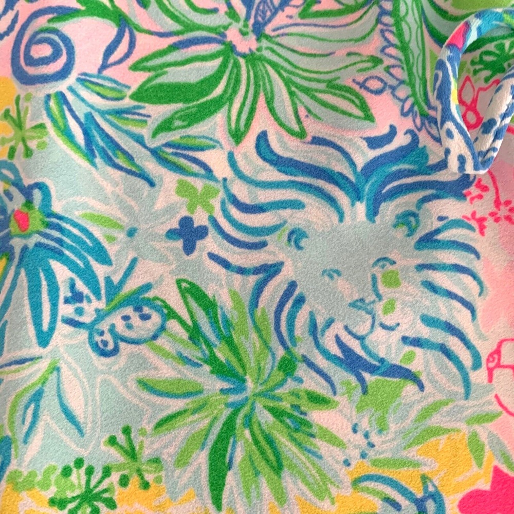 Lilly Pulitzer Pearl Romper Cheek to Cheek sz 2 Animals‎ Floral - Picture 4 of 8